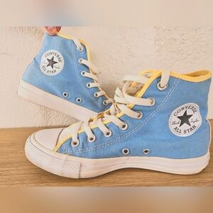 Converse All Star High Top Blue Yellow Sneakers
